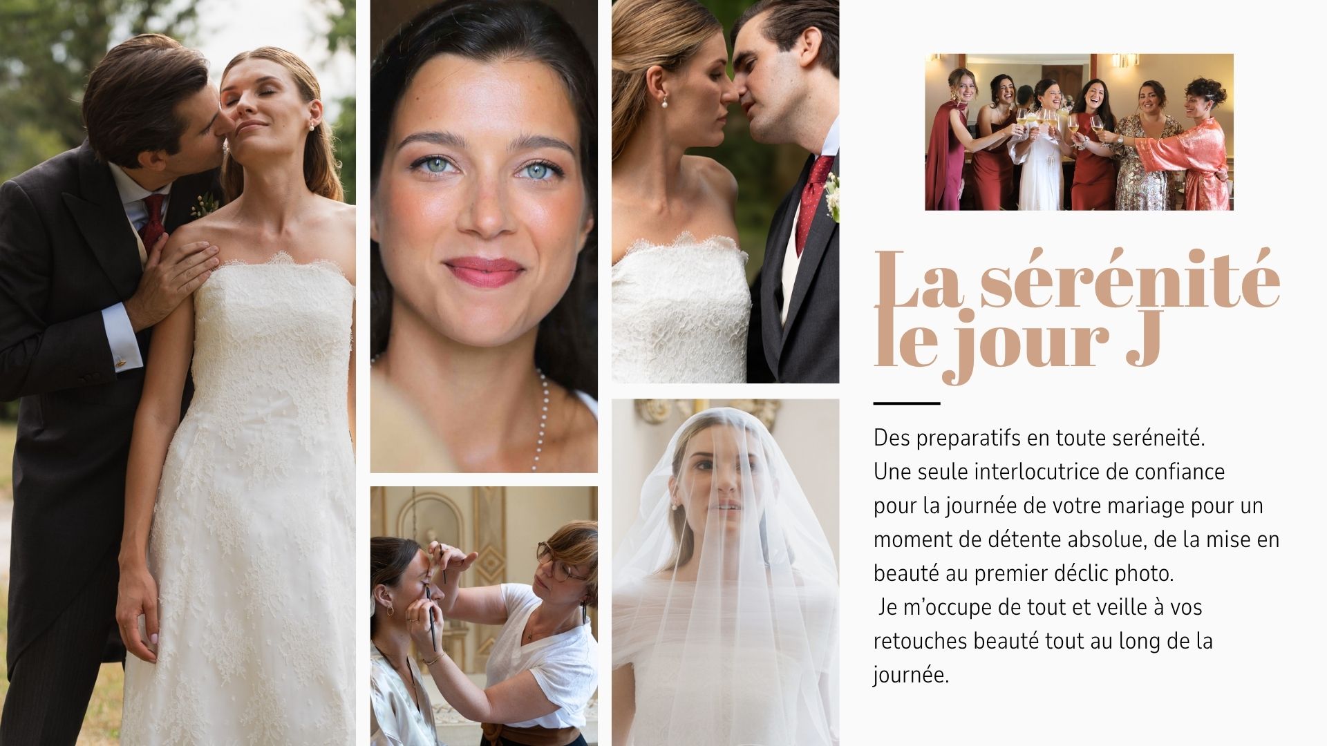 Maquilleuse et photographe réalisant le maquillage et la séance photo de mariage à Bordeaux en toute sérénité