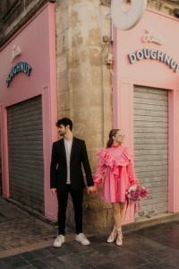 Pink bride look